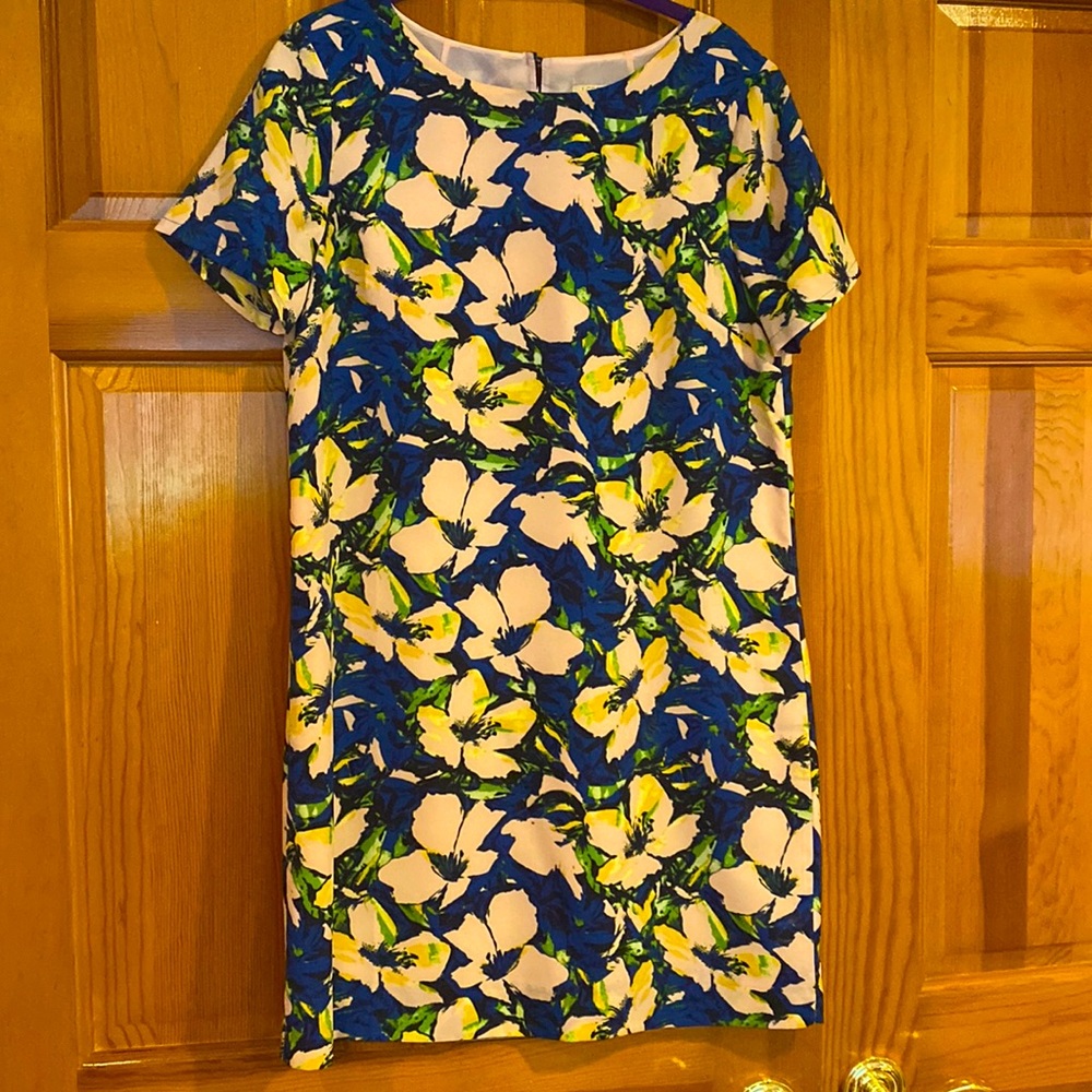 J Crew Short Sleeve Floral Shift Dress in Size 6